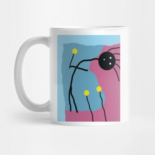 Kid With Yellow Flowers Stick Figure Mug